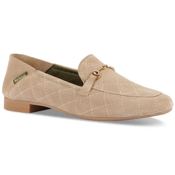 BARBOUR Esme Beige Suede Loafers, Shoe Size EU 38 New in Box