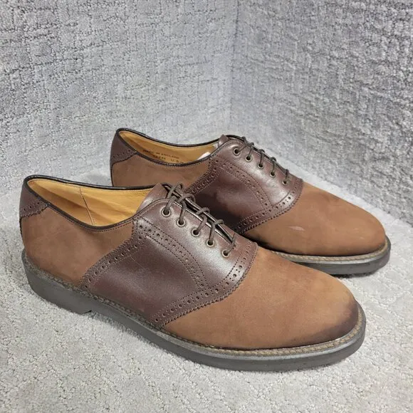 Barrie LTD Boston Men's Size 11 US Brown Leather Round Toe Nubuck Derby Shoes