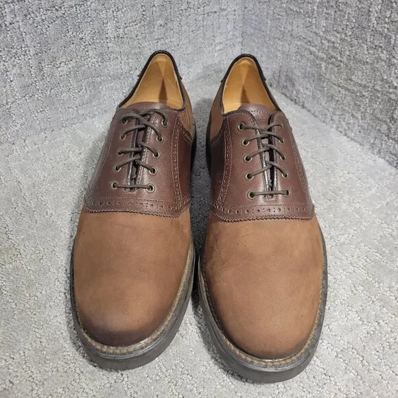 Barrie LTD Boston Men's Size 11 US Brown Leather Round Toe Nubuck Derby Shoes
