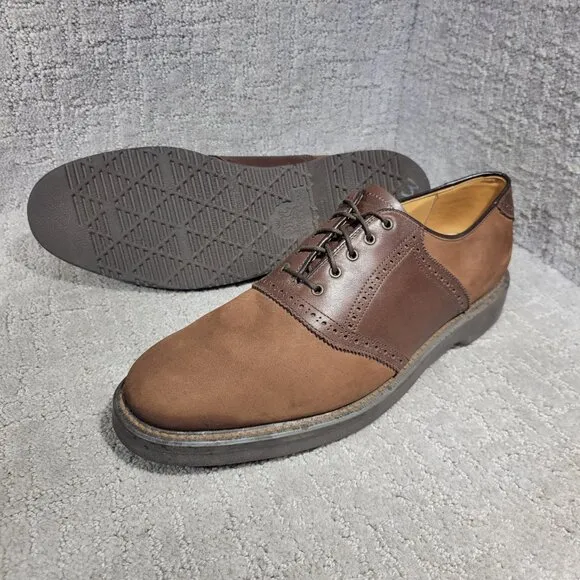 Barrie LTD Boston Men's Size 11 US Brown Leather Round Toe Nubuck Derby Shoes