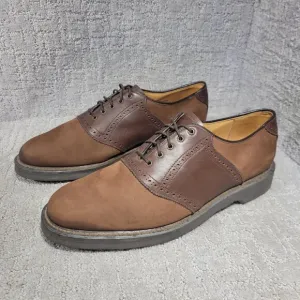 Barrie LTD Boston Men's Size 11 US Brown Leather Round Toe Nubuck Derby Shoes