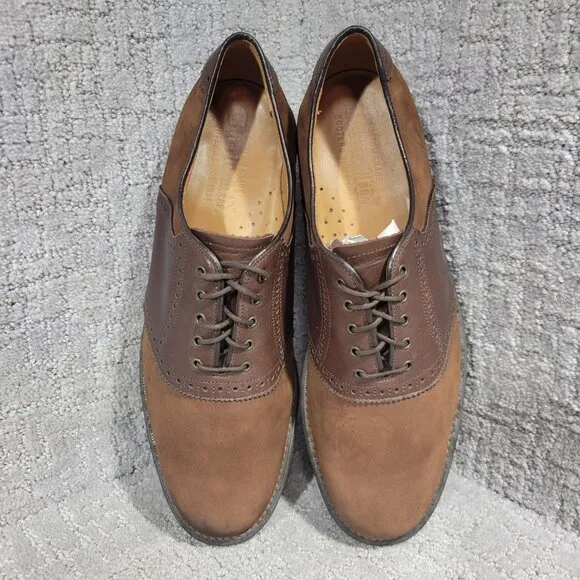 Barrie LTD Boston Men's Size 11 US Brown Leather Round Toe Nubuck Derby Shoes