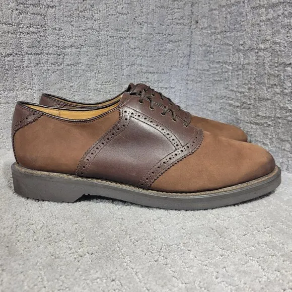 Barrie LTD Boston Men's Size 11 US Brown Leather Round Toe Nubuck Derby Shoes
