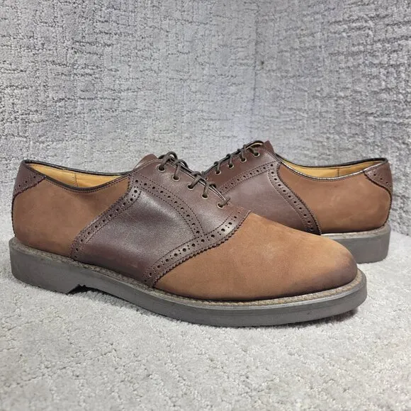 Barrie LTD Boston Men's Size 11 US Brown Leather Round Toe Nubuck Derby Shoes