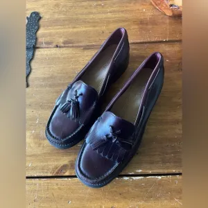 Bass Weejuns Marietta Oxblood Burgundy Leather Tassel Loafers Shoes Women's 7.5