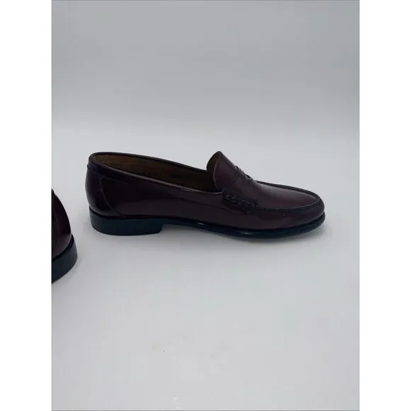 Bass Weejuns Mens Penny Loafers  9.5 EEE Wine Burgundy Shoes Leather Slip On