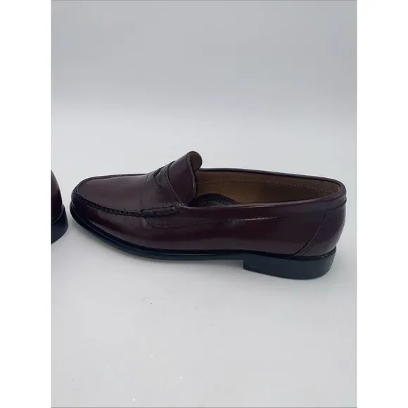 Bass Weejuns Mens Penny Loafers  9.5 EEE Wine Burgundy Shoes Leather Slip On