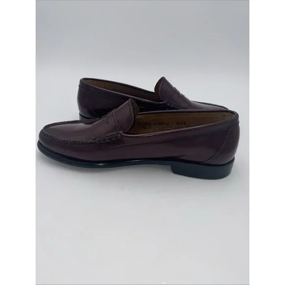 Bass Weejuns Mens Penny Loafers  9.5 EEE Wine Burgundy Shoes Leather Slip On