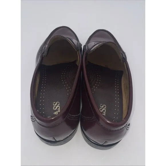 Bass Weejuns Mens Penny Loafers  9.5 EEE Wine Burgundy Shoes Leather Slip On
