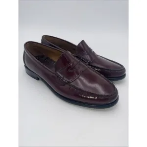 Bass Weejuns Mens Penny Loafers  9.5 EEE Wine Burgundy Shoes Leather Slip On