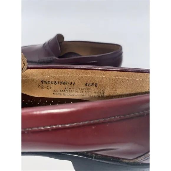 Bass Weejuns Mens Penny Loafers  9.5 EEE Wine Burgundy Shoes Leather Slip On
