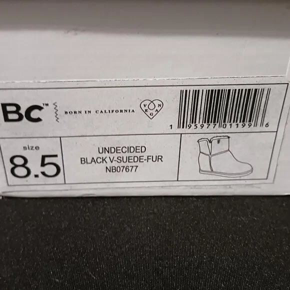 BC Footwear Women's Undecided Vegan Suede Hidden Wedge Ankle Booties, Black, 8.5