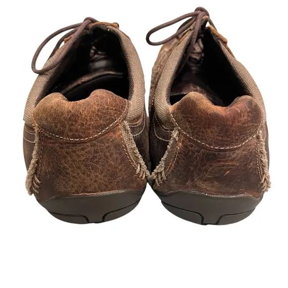 Bed Stu Y2K Brown Distressed Leather Square Toe Lace Up Loafers Men’s Size 10.5
