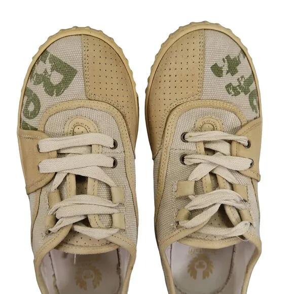 Belstaff Shoes Womens 35 Sneakers Lifestyle Casual Leather Canvas Logo Lace Up