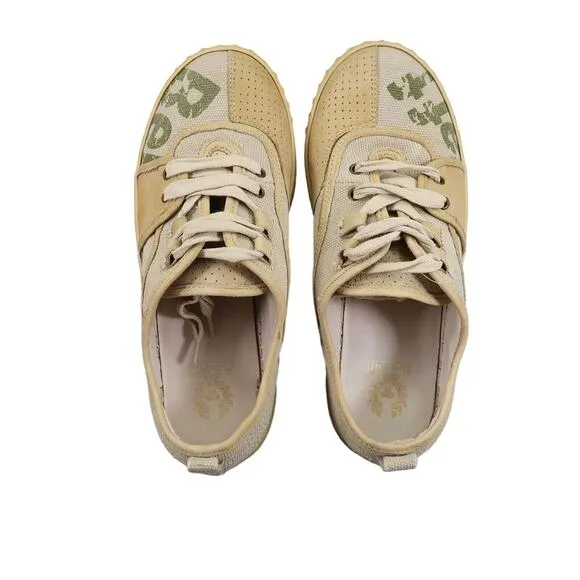 Belstaff Shoes Womens 35 Sneakers Lifestyle Casual Leather Canvas Logo Lace Up