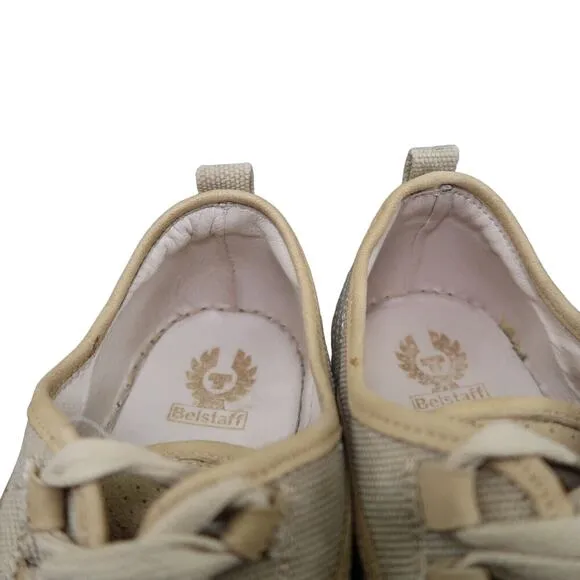 Belstaff Shoes Womens 35 Sneakers Lifestyle Casual Leather Canvas Logo Lace Up