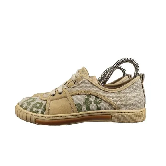 Belstaff Shoes Womens 35 Sneakers Lifestyle Casual Leather Canvas Logo Lace Up