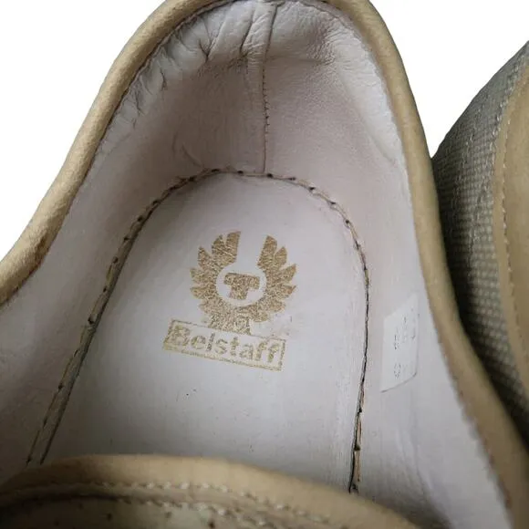 Belstaff Shoes Womens 35 Sneakers Lifestyle Casual Leather Canvas Logo Lace Up