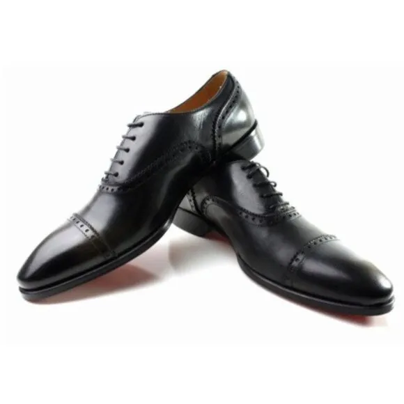 Ben Black Brogue Mens Leather Shoes