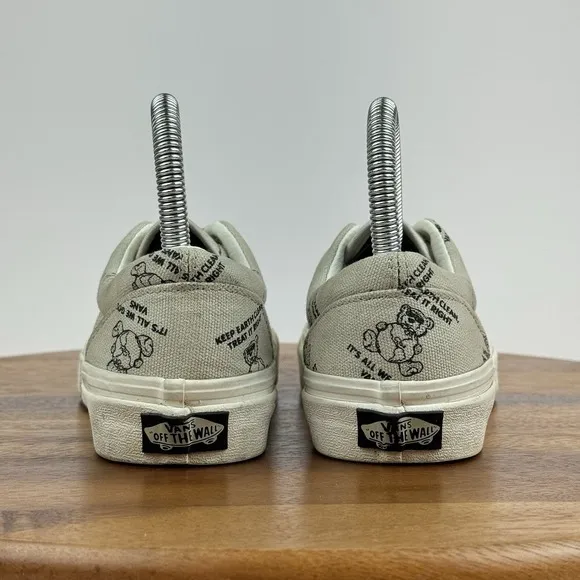 Big Kids Vans Era It's All We Got Taupe Brown Canvas Sneakers Shoes Size 3.5 Y