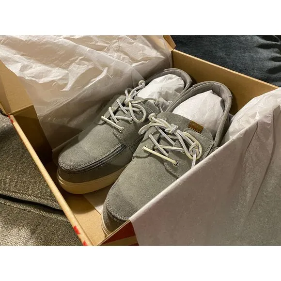 Billy Boat Shoes Men's Grey Suede Size 11 Easy On/Off Brand New in Box