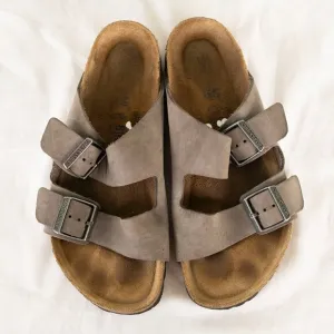 Birkenstock Arizona Soft Footbed Oiled Leather Sandals 40 L 9-M 7 Gray Shoes