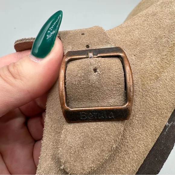 Birkenstock Betula Boston Unisex Tan Suede Leather Clogs Women Size 9 Men Size 7