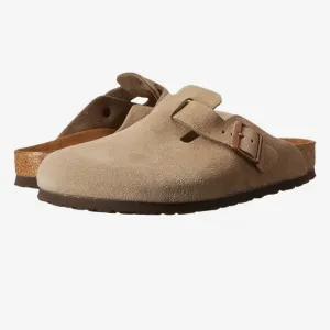Birkenstock Betula Boston Unisex Tan Suede Leather Clogs Women Size 9 Men Size 7