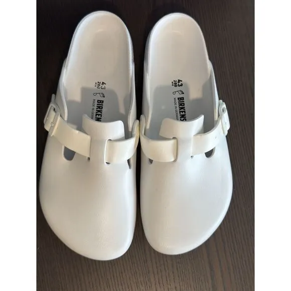 Birkenstock Boston EVA Clogs White New 43 Size 10 Shoes Slip On Men’s