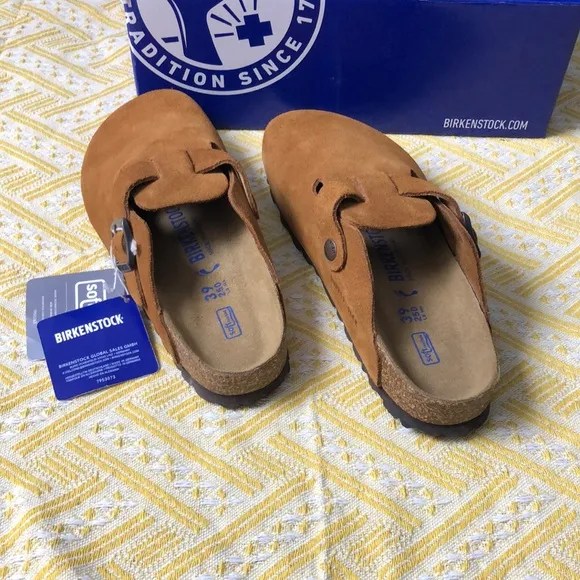 Birkenstock Boston Mink Mules Comfortable Cork Footbed Narrow