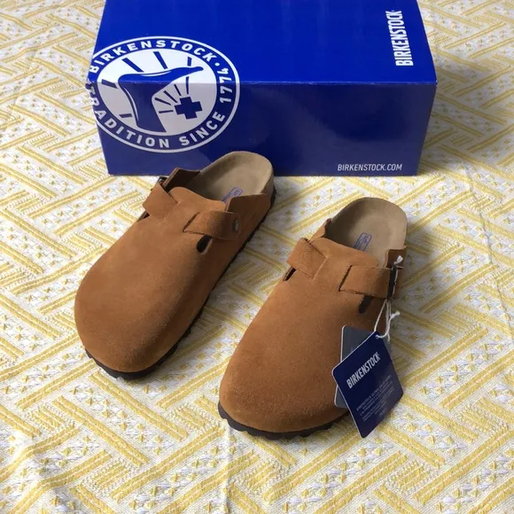 Birkenstock Boston Mink Mules Comfortable Cork Footbed Narrow