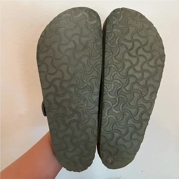 Birkenstock Boston Soft FootbedSuede Leather Green Clog Shoes Size L 9-M 7
