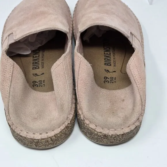 Birkenstock Callan Womens 39 US 8 - 8.5 Light Pink Leather Suede Clog Shoes