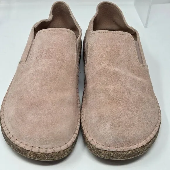 Birkenstock Callan Womens 39 US 8 - 8.5 Light Pink Leather Suede Clog Shoes