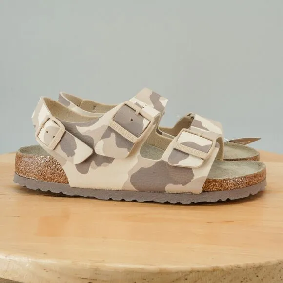Birkenstock Milano Sandals Womens Size 6 Tan Desert Camouflage Soft Footbed NEW