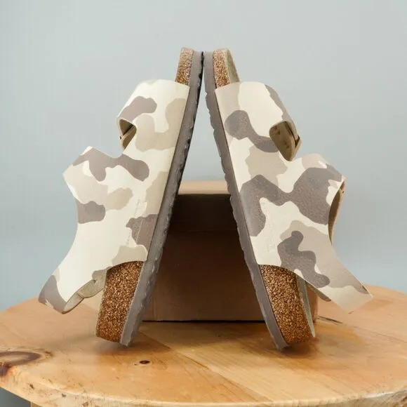 Birkenstock Milano Sandals Womens Size 6 Tan Desert Camouflage Soft Footbed NEW