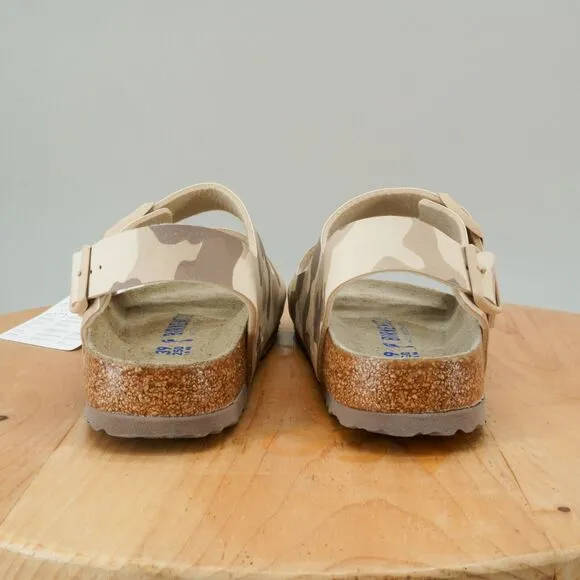 Birkenstock Milano Sandals Womens Size 6 Tan Desert Camouflage Soft Footbed NEW