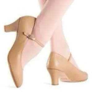 Bloch NWOB! Ladies Tan Leather Cabaret Character Shoes Size 9.5