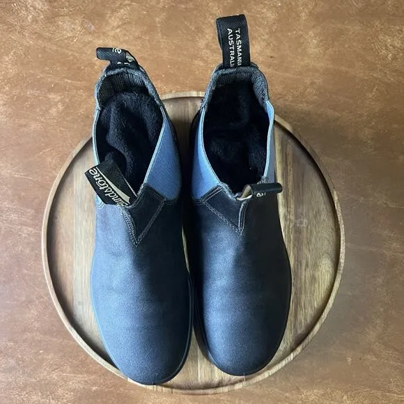 Blundstone Original 2209 Steel Gray Denim Leather Suede Ankle Boots Size 10 M