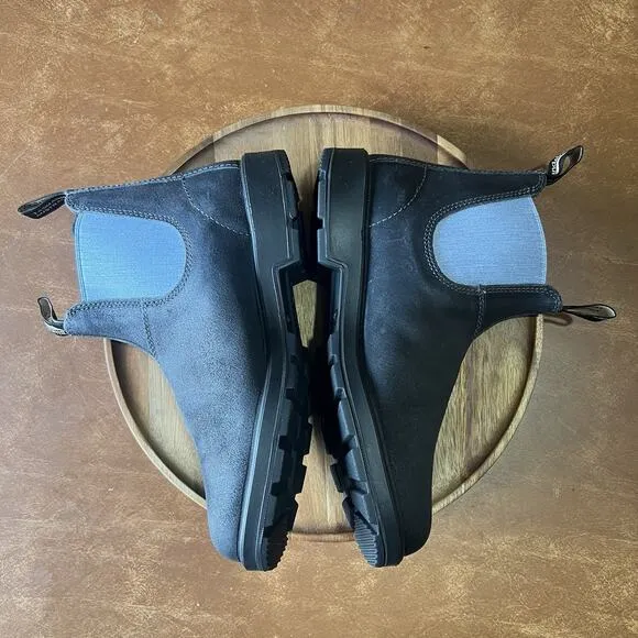 Blundstone Original 2209 Steel Gray Denim Leather Suede Ankle Boots Size 10 M