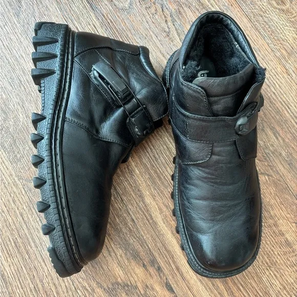 Bocorocco Pillow Concept Shearling Lining Men's Leather Buckle Ankle Boots