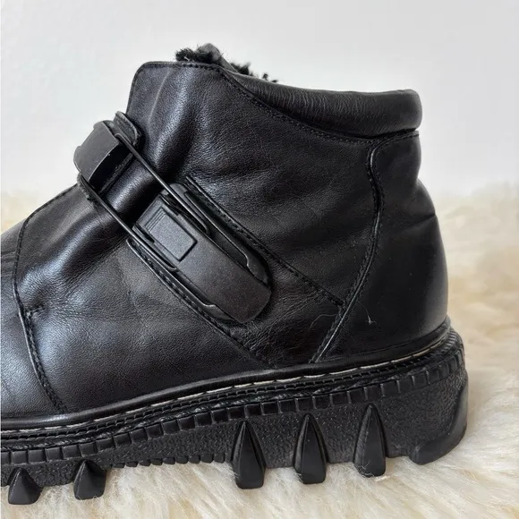 Bocorocco Pillow Concept Shearling Lining Men's Leather Buckle Ankle Boots