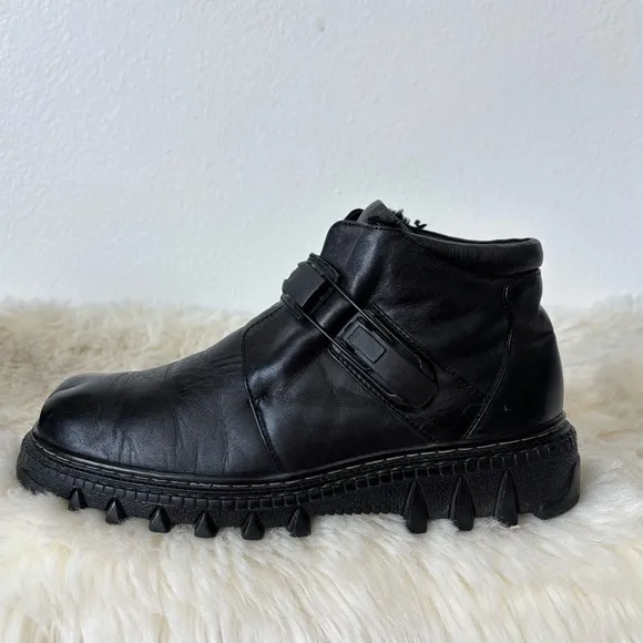 Bocorocco Pillow Concept Shearling Lining Men's Leather Buckle Ankle Boots