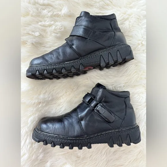 Bocorocco Pillow Concept Shearling Lining Men's Leather Buckle Ankle Boots