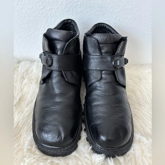 Bocorocco Pillow Concept Shearling Lining Men's Leather Buckle Ankle Boots
