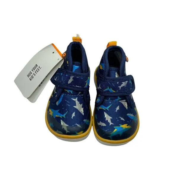 Bogs Shoes Outdoor Play Kids Kicker Mid Shark Blue Round Toe Hook Loop Size 5