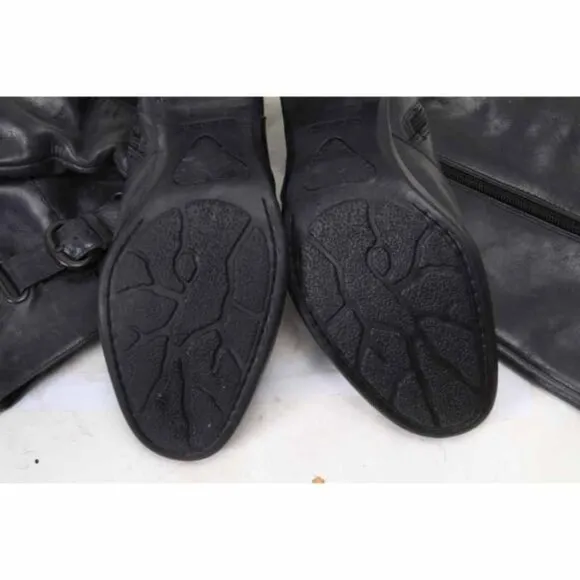 Born tall leather boots zip up black womens shoes sz 7.5