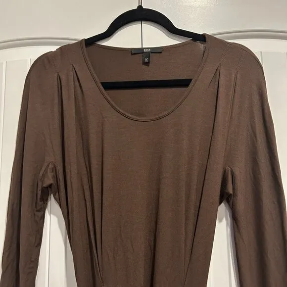 BOSS by Hugo Boss Long Sleeve Brown Dress Women’s Size XS