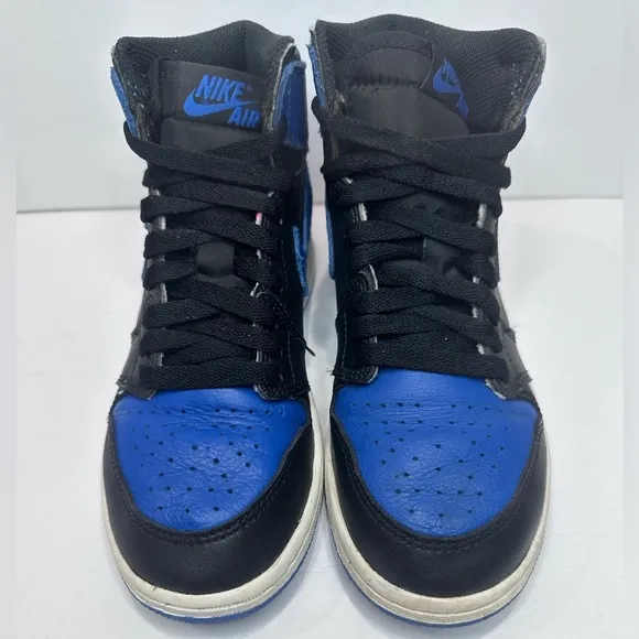 Boys Nike Air Jordan 1 Black and Blue Sneakers
