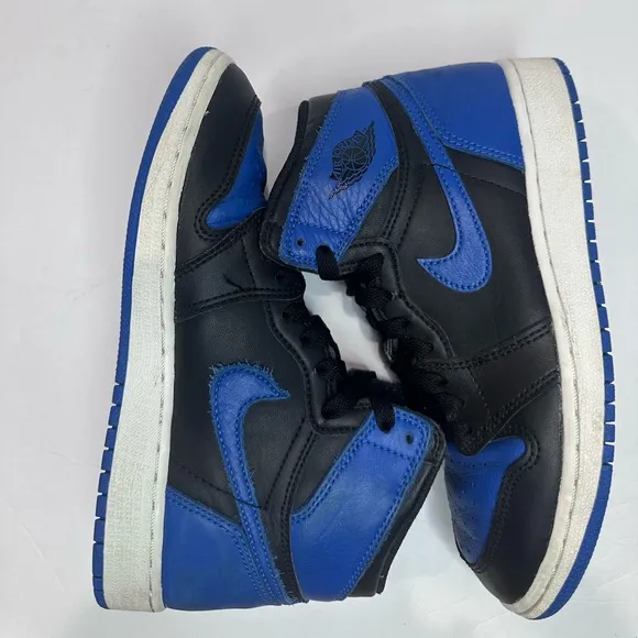 Boys Nike Air Jordan 1 Black and Blue Sneakers